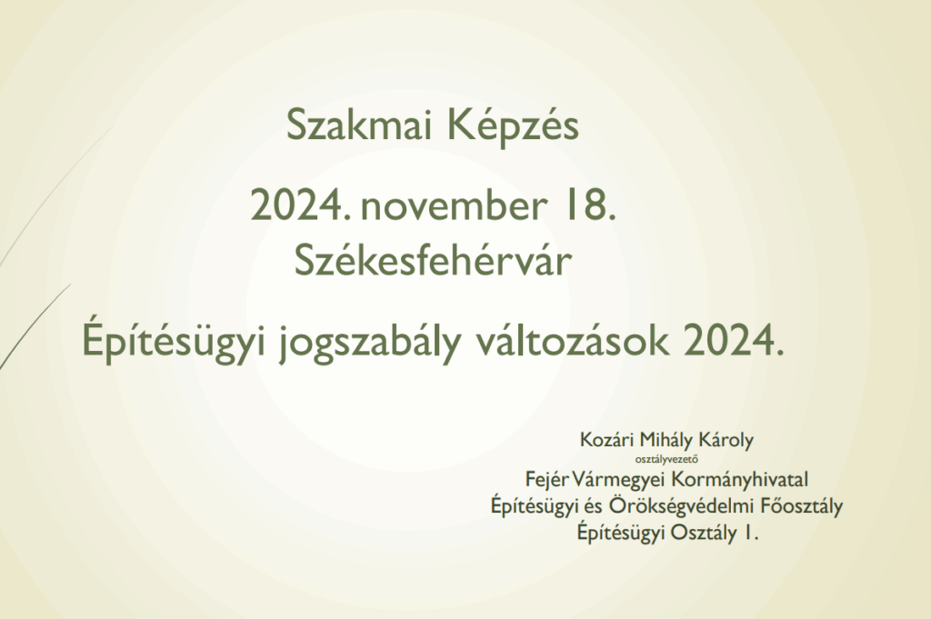 Szakmai előadás anyagai