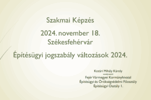 Szakmai előadás anyagai